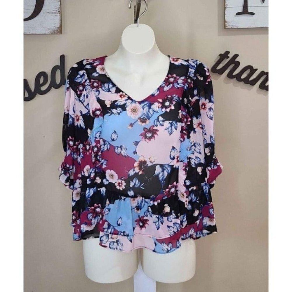Ophelia Roe Plus Size 3X Floral Top